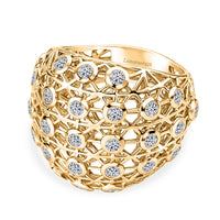 Luxuriant Lab Grown Diamond (G-H, SI) Ring in 18K Vermeil YG Over Sterling Silver (Size 6.0) 1.35 ctw