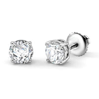 Luxuriant Lab Grown Diamond (VS2) 1.00 ctw Stud Earrings in 10K White Gold