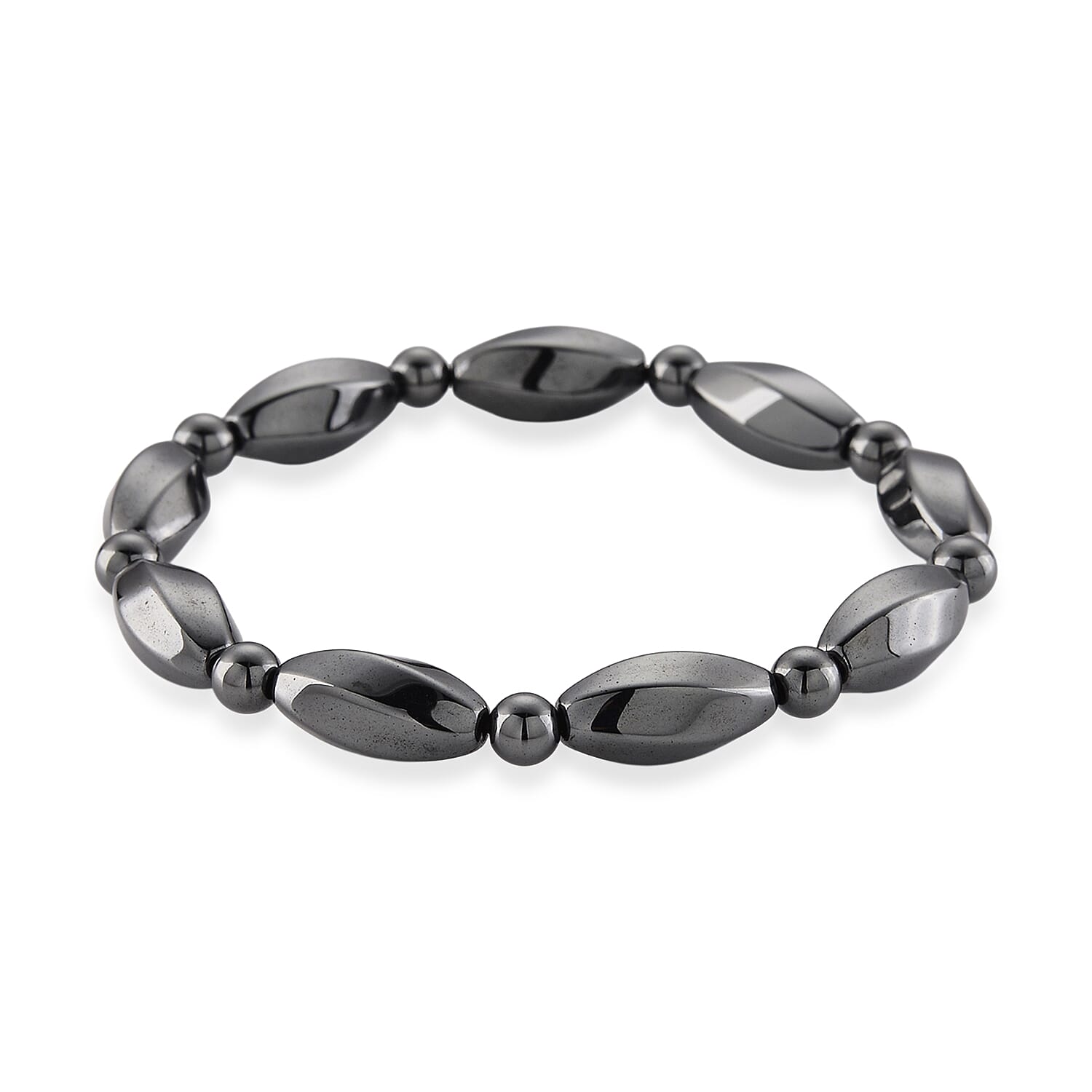 Hematite 115.00 ctw Stretch Bracelet (6.5-7In)