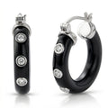 Lab Grown Diamond G-H SI 36.80 ctw and Black Jade Midnight Spark Hoop Earrings in Rhodium Over Sterling Silver (Ships in 8-10 Days) - Sticky add to cart bar