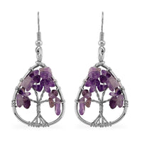 African Amethyst 10.00 ctw Earrings in Silvertone