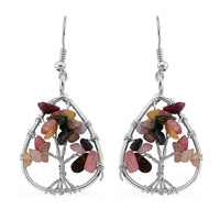 Multi Gemstone 10.00 ctw Earrings in Silvertone