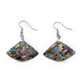 Abalone Shell fish wire Earrings in Silvertone - Sticky add to cart bar