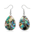 Abalone Shell Drop Earrings in Silvertone - Sticky add to cart bar