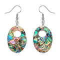 Abalone Shell  Dangle Earrings in Silvertone - Sticky add to cart bar