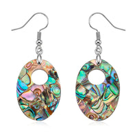 Abalone Shell  Dangle Earrings in Silvertone