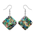 Abalone Shell Square Earrings in Silvertone - Sticky add to cart bar