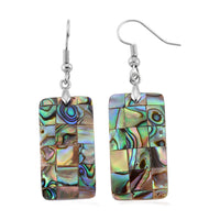 Abalone Shell Designer Earrings in Silvertone