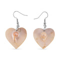 Black Mother of Pearl Heart Earrings in Silvertone - Sticky add to cart bar