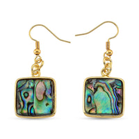 Abalone Shell Earrings in Goldtone