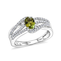 D'Joy Multi-Tourmaline and White Zircon 0.90 ctw Ring in Rhodium Over Sterling Silver (Size 9.0)