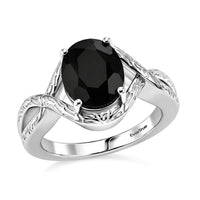 EverTrue Thai Black Spinel Infinity Shank Ring in Platinum Bond (Size 10.0) 3.10 ctw