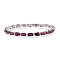 950 Palladium AAA Radiant Ember Garnet Classic Tennis Bracelet (7.25 In) 16.20 ctw