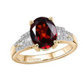 Luxoro 10K Yellow Gold AAA Red Zircon, Diamond (I2) (0.20 cts) Ring (Size 10.0) 4.10 ctw - Sticky add to cart bar