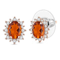 D'Joy Orissa Rhodolite Garnet and White Zircon Earrings in Rhodium Over Sterling Silver 2.86 ctw - Sticky add to cart bar