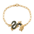 GP Trionfo Collection Green Diamond 0.90 ctw Dragon Bracelet in 18K Vermeil Yellow Gold Sterling Silver (7.25 In) - Sticky add to cart bar