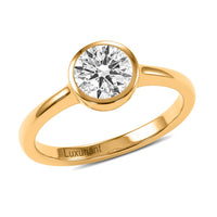 Luxuriant Lab Grown Diamond G-H SI 0.50 ctw Solitaire Ring in 18K Vermeil Yellow Gold Over Sterling Silver (Size 10.0)