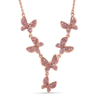 D'Joy Natural Pink Diamond Necklace (20 Inches) in 18K Vermeil RG Over Sterling Silver 1.00 ctw