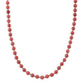 Norwegian Thulite 160.00 ctw Beaded Necklace in Silvertone (18-20 Inches) - Sticky add to cart bar