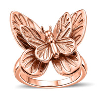 EverTrue Butterfly Ring in 14K RG Over Copper (Size 10.0)