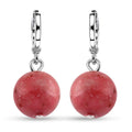 Norwegian Thulite 25.00 ctw Bead Drop Earrings in Stainless Steel - Sticky add to cart bar