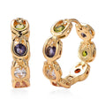 Simulated Multi Color Diamond Hoop Earrings in Goldtone - Sticky add to cart bar