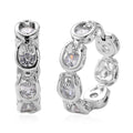 Simulated Multi Color Diamond Hoop Earrings in Goldtone - Sticky add to cart bar
