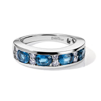 EverTrue Teal Kyanite, Moissanite Band Ring in Platinum Bond (Size 10.0) 2.10 ctw
