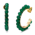 Verde Onyx 40.00 ctw Hoop Earrings in ION Plated YG Stainless Steel - Sticky add to cart bar
