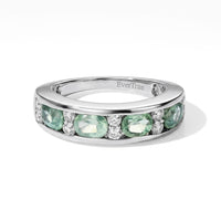 EverTrue Green Kyanite and Moissanite 2.15 ctw Band Ring in Platinum Bond (Size 6.0)