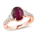 D'Joy Lab Grown Emerald and Moissanite 2.90 ctw Ring in 18K Vermeil Rose Gold Over Sterling Silver - Sticky add to cart bar