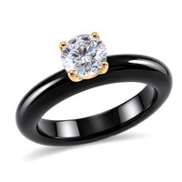 10K Yellow Gold Luxuriant Lab Grown Diamond (G-H, SI) (1 cts), Natural Black Jade Band Ring (Size 10.0) 11.65 ctw