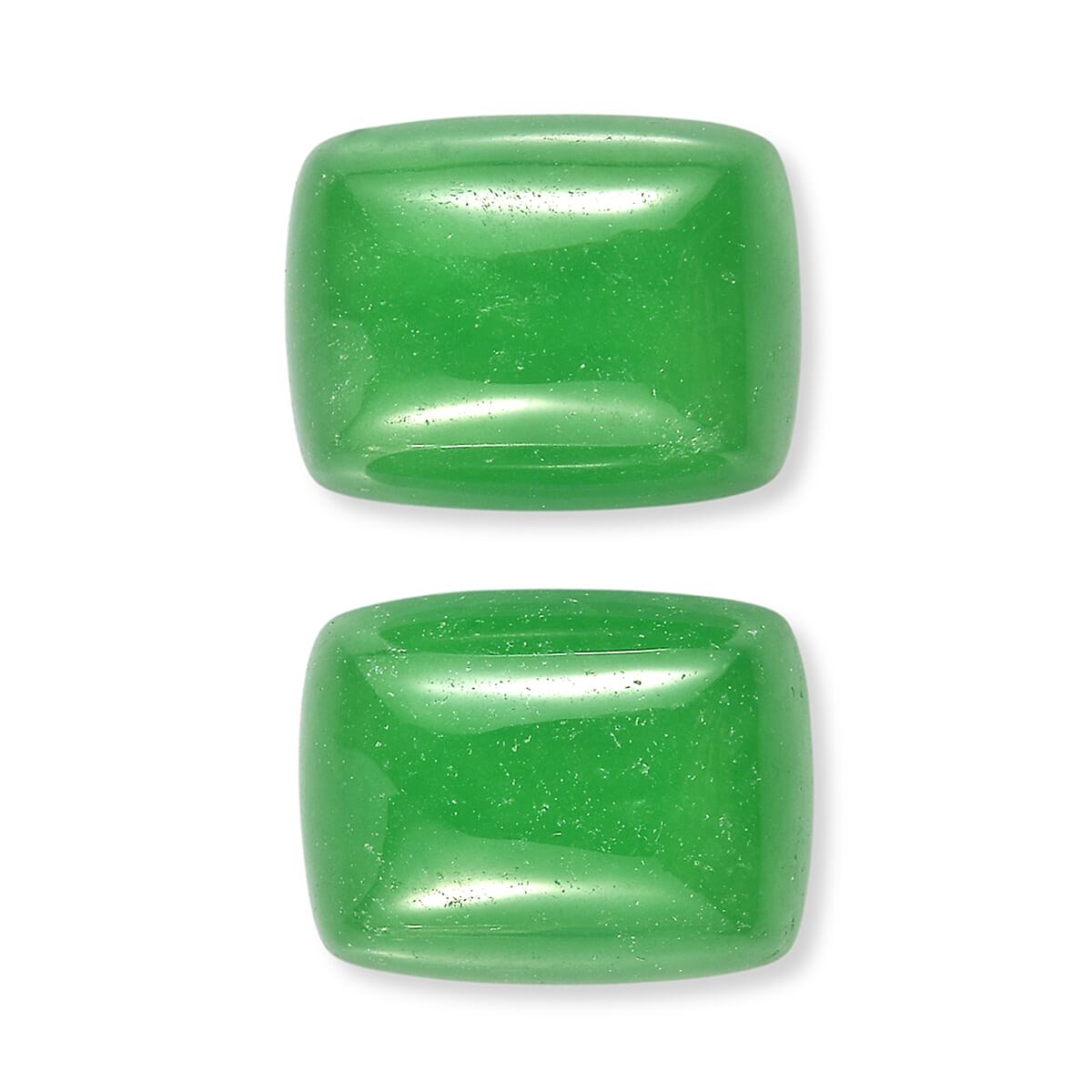 Premium Green Jade (D) Set of 2 (Cush 9x7 mm) 5.08 ctw