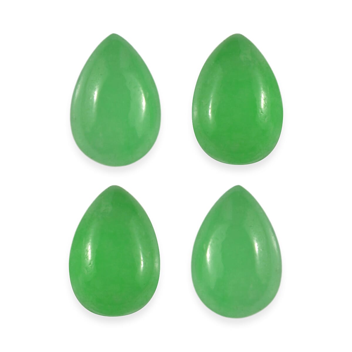 Green Jade (D) Set of 4 (Pear 6x4 mm) 1.35 ctw