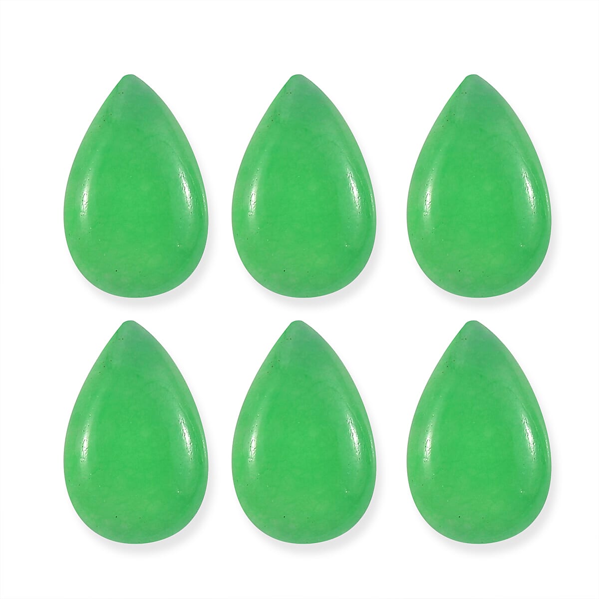 Green Jade (D) Set of 6 (Pear 8x5 mm) 5.63 ctw