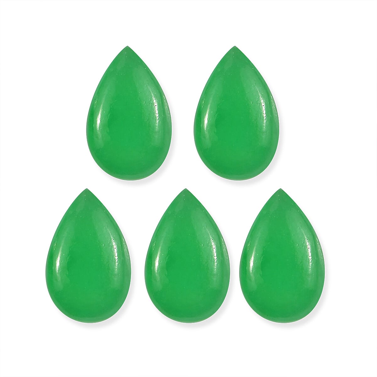 Premium Green Jade (D) Set of 5 (Pear 8x5 mm) 4.47 ctw