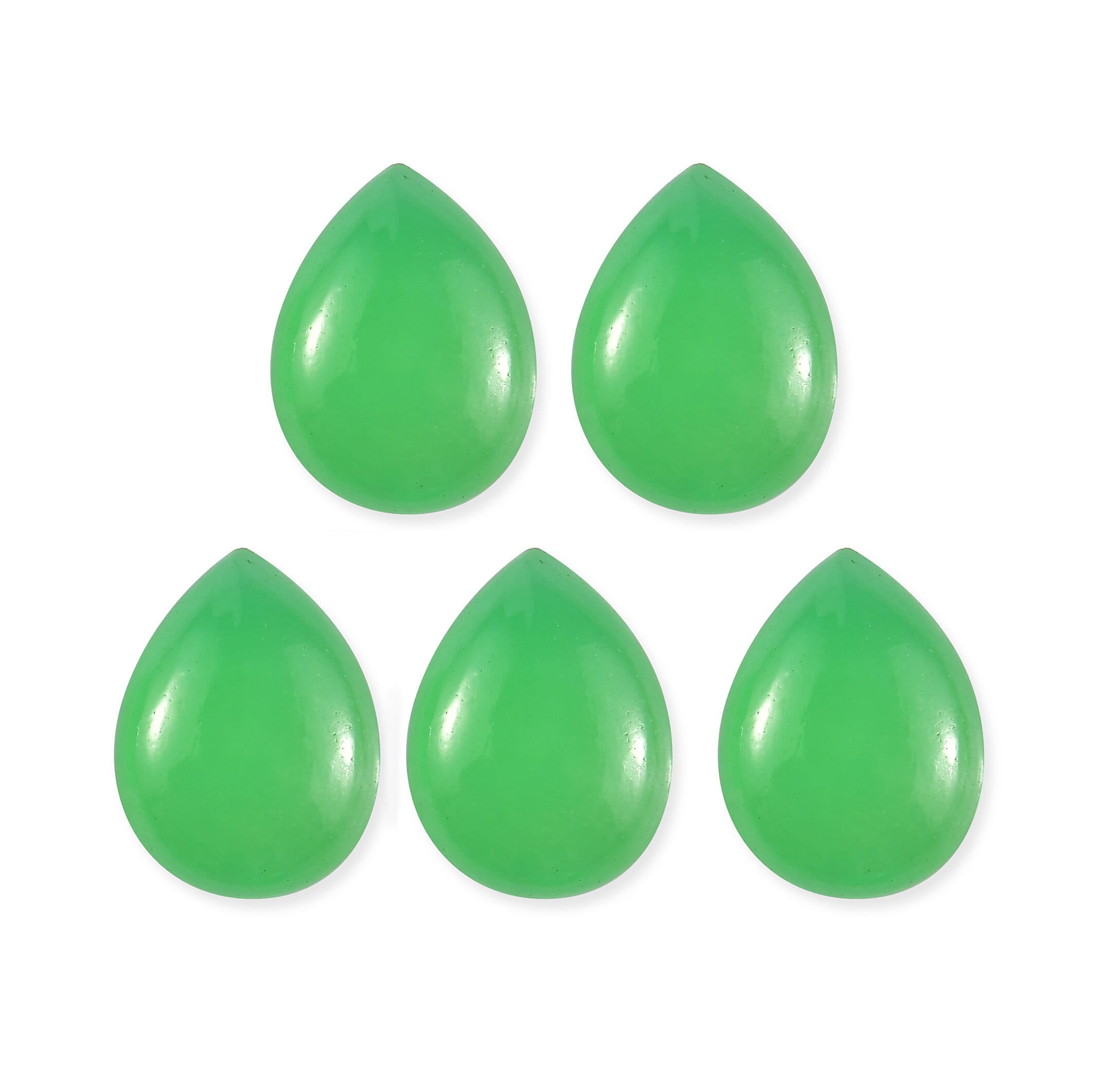 Green Jade (D) Set of 6 (Pear 8x6 mm) 7.37 ctw