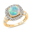 GP Celestial Dream Collection Premium Ethiopian Welo Opal, Diamond (0.41 cts) Ring in 18K Vermeil YG Over Sterling Silver (Size 10.0) 2.35 ctw - Sticky add to cart bar