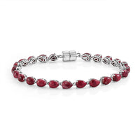 EverTrue Norwegian Thulite 23.70 ctw Blush Line Bracelet in Platinum Bond (8.00 In)