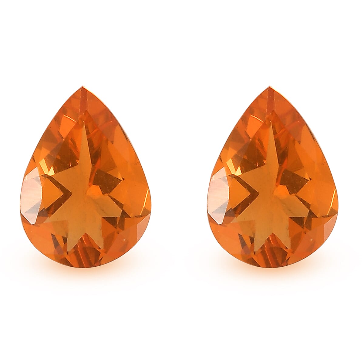 Premium Jalisco Fire Opal Set of 2 (Pear 7x5 mm) 0.95 ctw