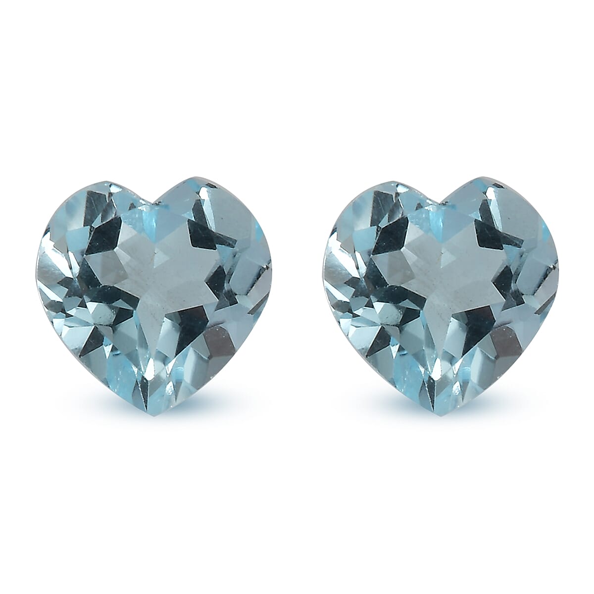 Sky Blue Topaz Set of 2 (Hrt 6 mm) 1.68 ctw