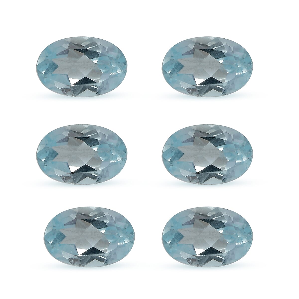 Sky Blue Topaz Set of 6 (Ovl 6x4 mm) 3.71 ctw