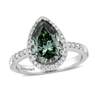 950 Platinum Luxuriant Lab Grown Green Diamond (IR) and Lab Grown Diamond (VS) Green Aurora Drop Ring (Size 6.0) (5.45 g) 2.80 ctw