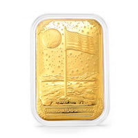 24k Gold Stars & Stripes on the Moon - A Legacy of Glory Embossed Sheet (31x45.5mm) 10mg