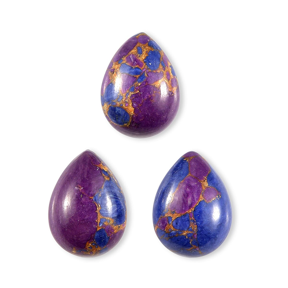 Mojave Purple Turquoise Set of 3 (Pear 8x6 mm) 2.57 ctw