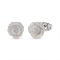 Rose Quartz Earrings in Stainless Steel 4.00 ctw