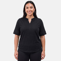 La Marey Purple Split Neck Top - One Size Missy
