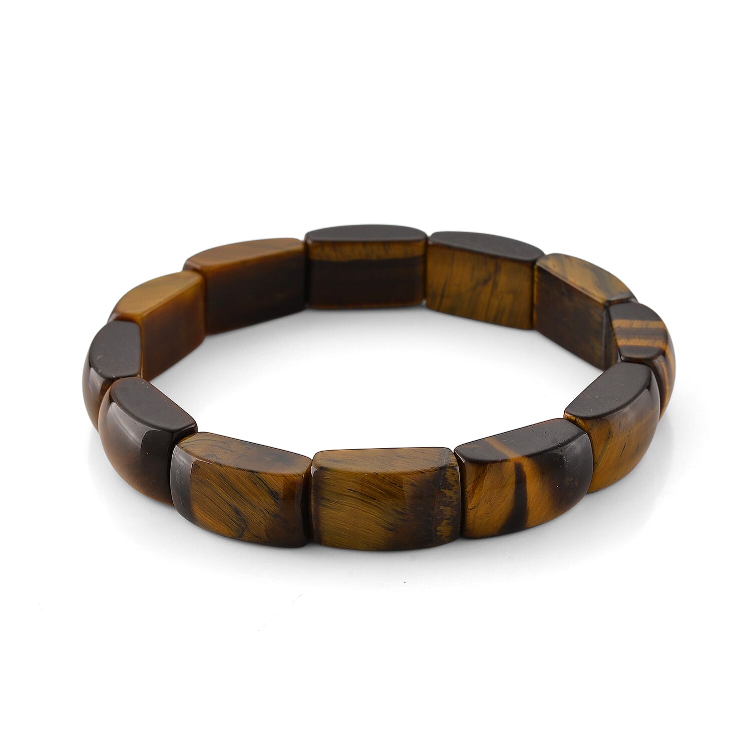 Yellow Tigers Eye 150.00 ctw Stretch Bracelet