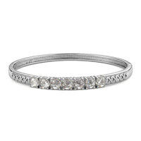 EverTrue Simulated Amethyst Color Diamond Bangle Bracelet in Stainless Steel (6.50 In) 14.15 ctw