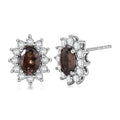 D'Joy Premium Color Change Garnet and Moissanite 2.65 ctw Earrings in Rhodium Over Sterling Silver - Sticky add to cart bar